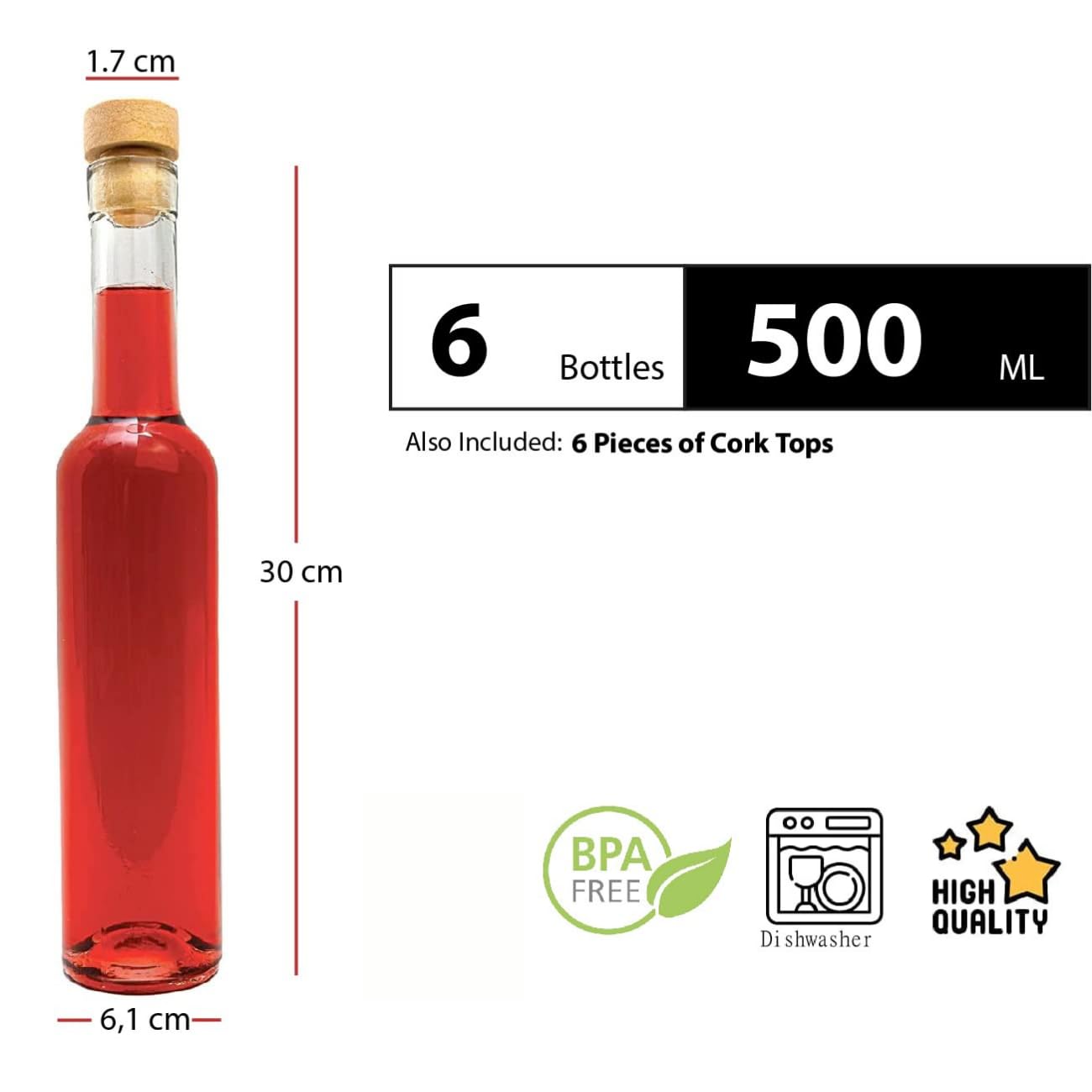 casavetro Lege glazen flessen, 100 ml, 30 stuks, zak likeurflessen met casavetro Lege glazen flessen, 100 ml, 30 stuks, zak likeurflessen met