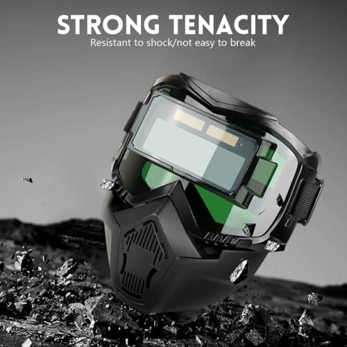 Image of Serplex 2 In 1 Welding Helmet With Auto-Darkening Welding Goggles, Includes 10 Replacement Lenses, Lightweight & Breathable PP Face Mask with Foam Eye Frame Pad, Adjustable Head Strap