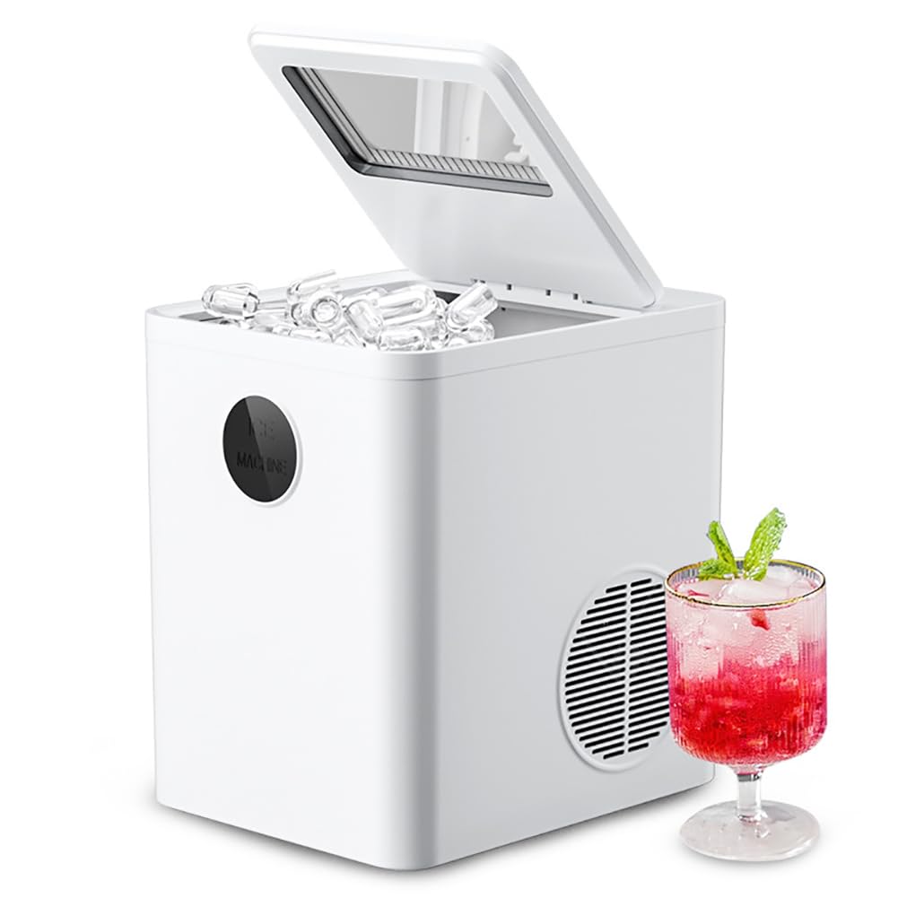 9lbs Fabricante de Hielo portátil Nugget, Ciclo rápido de 6 min, máquina de encimera Auto-limpiente, diseño Compacto Tranquilo para el apartamento de Oficina de la Oficina de la Cocina casera