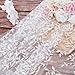 MAYJOYDIY 2 Yards×64.6 Inch Vintage Branch Leaves Mesh Lace Fabric Wide Light Ivory Embroidery Tulle French Sewing Lace Trim Fabrics for DIY Crafts Wedding Party Dresses Curtains Home Decoration