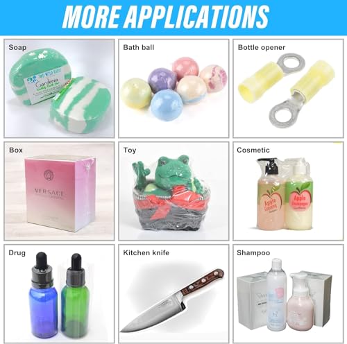 Image of Shrink Wrap Bags for Soap, 200 PCS 5x5 Clear PVC Bags | Heat Shrink Wrap Bags for Homemade Soap, Bath Bombs, Candles, Wax Melts, Jars and Small Gifts