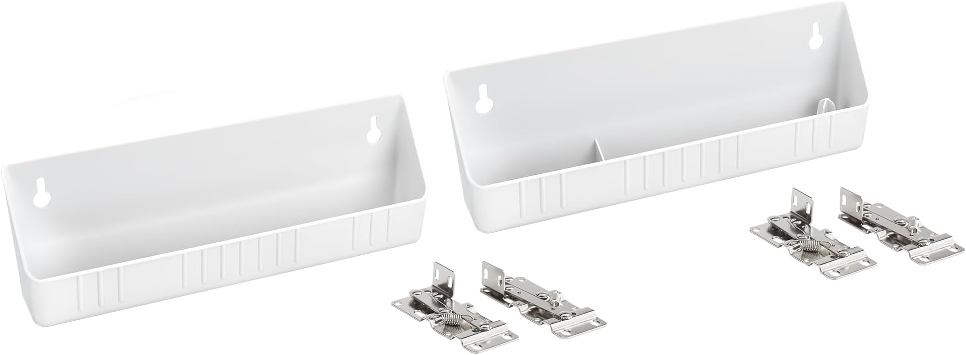 11" Tip-Out Plastic Sink Trays for Kitchen and Bathroom Base Cabinet, Pack of 2 Pullout Vanity Shelf Home Organizer, White, 6572-11-11-52