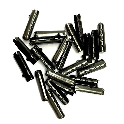 Image of 12 /24 /36 /48 PCS Metal Aglets DIY Shoelaces Repair Shoe Lace Tips Replacement End (24PCS, Ebony)