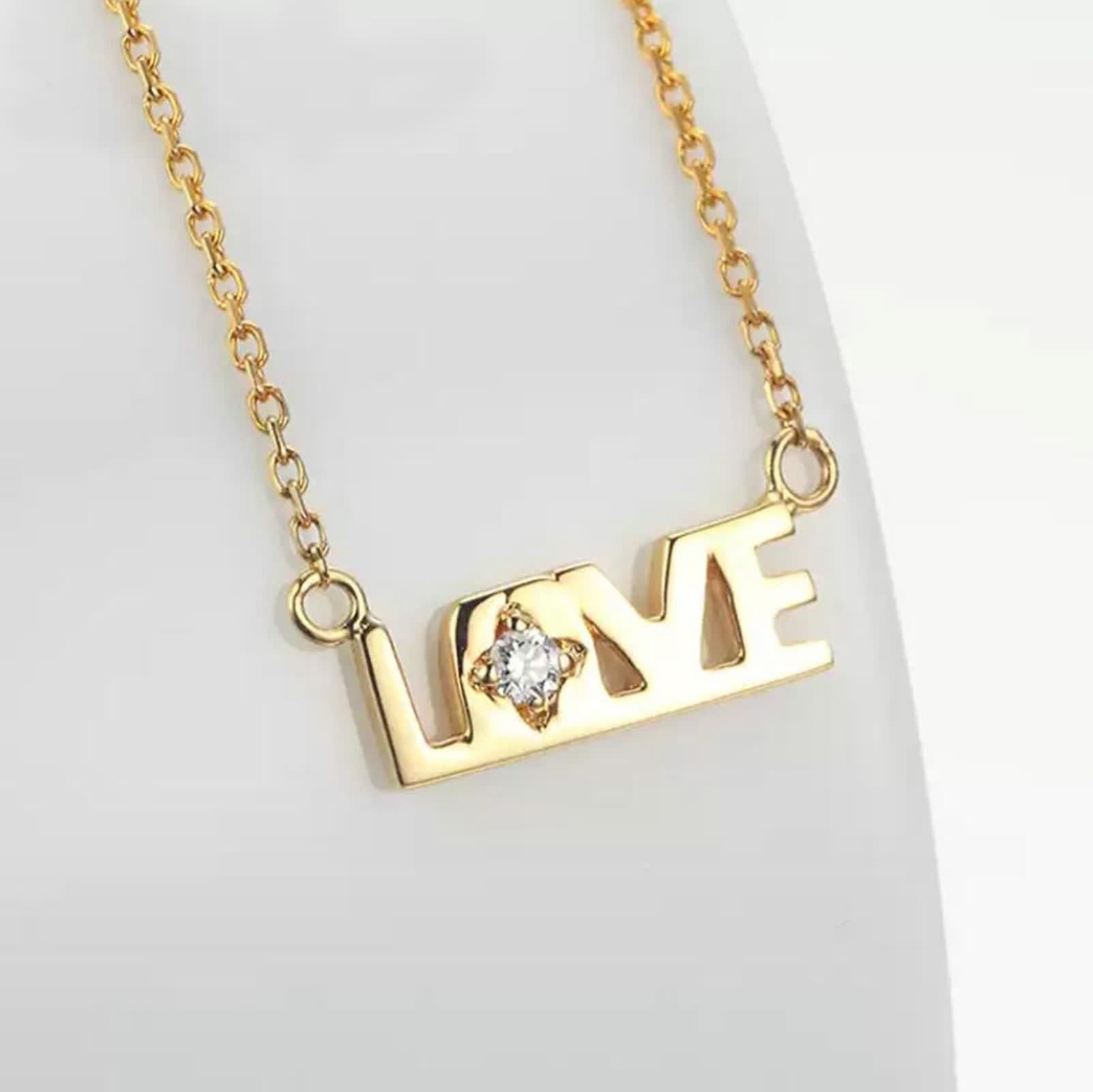 Collana da donna, lunga con diamante bianco 0,02 carati, in oro giallo 9/14/18 carati