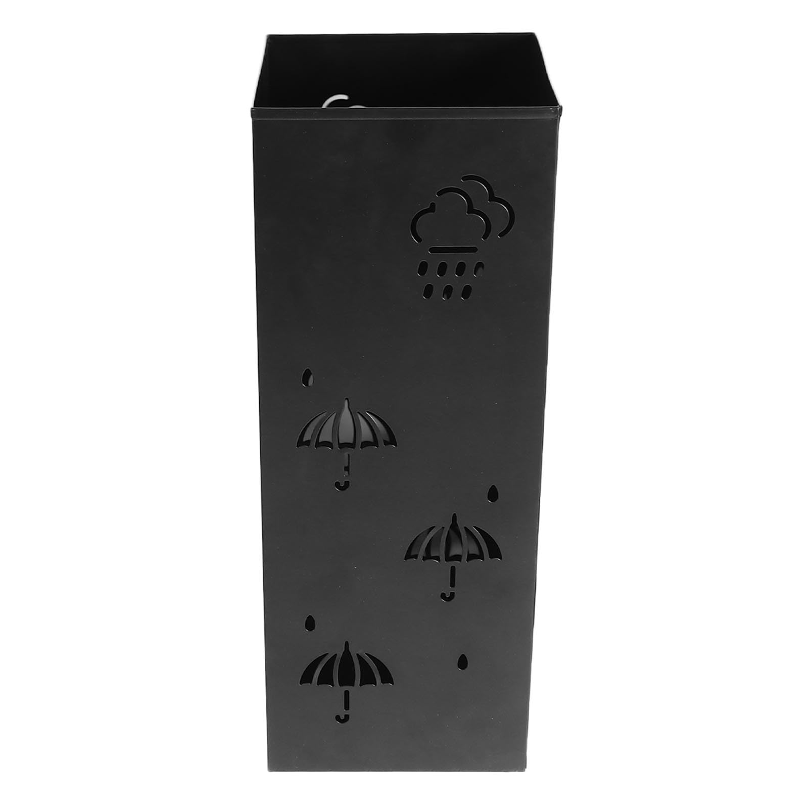 Jelquix Metal Umbrella Stand Stylish Rustproof Organizer for Entryway Home Office 16.5x6.3x6.3in (Black)