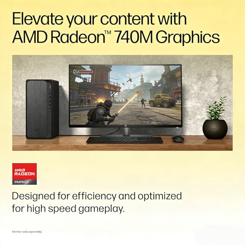 Image of Desktop PC AMD Ryzen 5 8500G Premium Workstation for Home Office Business & Student by HP, 16GB DDR5 512GB SSD, Windows 11 Home, Multi-User with Keyboard Mouse, Wi-Fi 6 Gigabit Ethernet