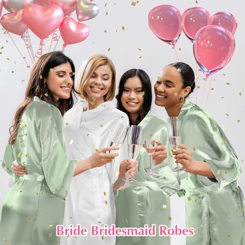 Panitay 42 Pcs Bridal Robes Sets Bride Robes Bridesmaids Proposal Gift Heart Sunglasses Champagne Flutes for Wedding Party3