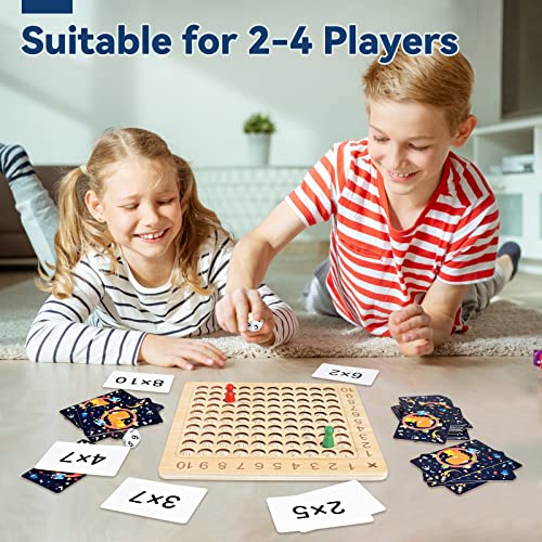 Bakam Wooden Multiplication Board Math Game For Kids 8-12, Math Manipulatives Set With 100Pcs Flash Cards For Kids 6-8 Years Old, Montessori Counting Toy For Boys Girls Preschool Learning #TOP7