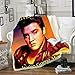 BHOMLY Coperte Da Letto Regalo Di Natale American Cantante Rock Elvis Presley 80X130Cm/31X51 Inch Coperta In Microfibra Di FlanellaMorbido Durevole E Caldo 3D Stampa Peluche Matrimoniale Coperte Copri