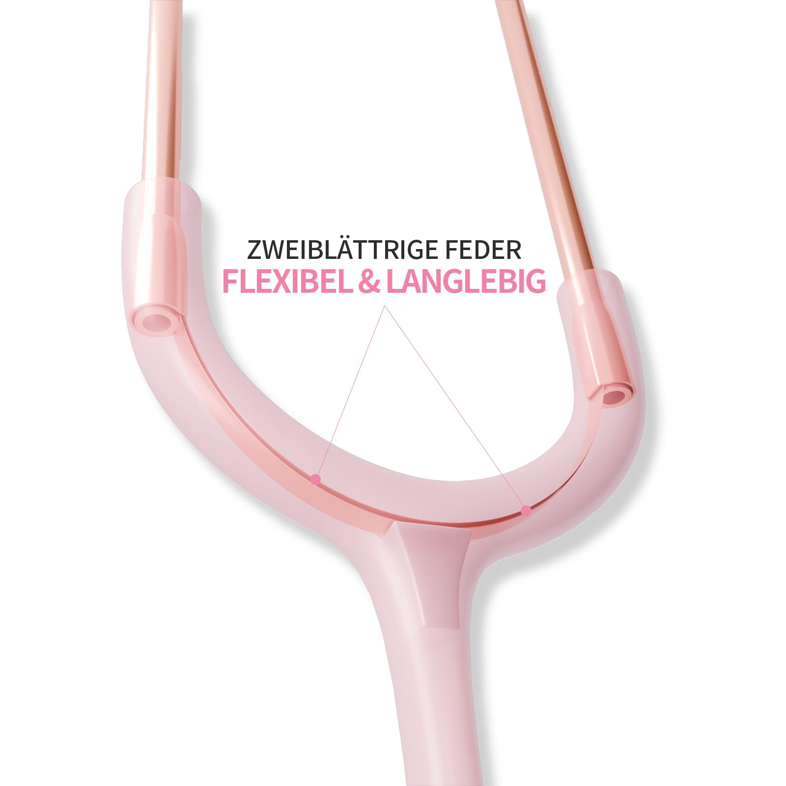 SCIAN Estetoscopio doble cabeza con olivas para estudiantes de medicina, acero inoxidable con accesorios, clásico ligero para médicos, enfermeras, niños y adultos (Rosa)