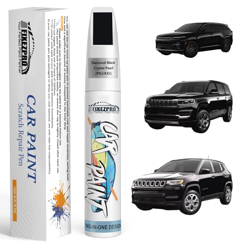 Image of Diamond Black Crystal Pearl(PXJ /KXJ) Touch Up Paint for Jeep, Car Paint Scratch Repair Remover Pen Color Exact Match, Quick and Easy Fix Automotive Chips and Nicks Scuff