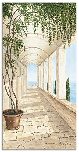ARTLAND Wanddeko Wandbild Alu Verbundplatte für Innen & Outdoor Bild 30 x 60 cm Architektur Gebäude Sehenswürdigkeiten Malerei Creme Capri A5VL