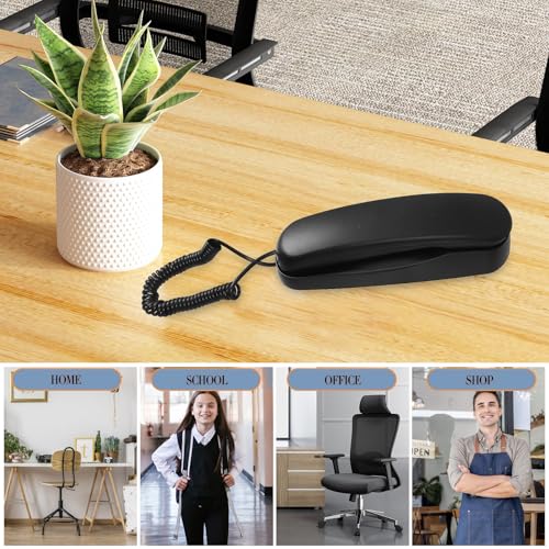Teléfono Fijo de Pared Beavorty Negro con Auricular miniatura 4