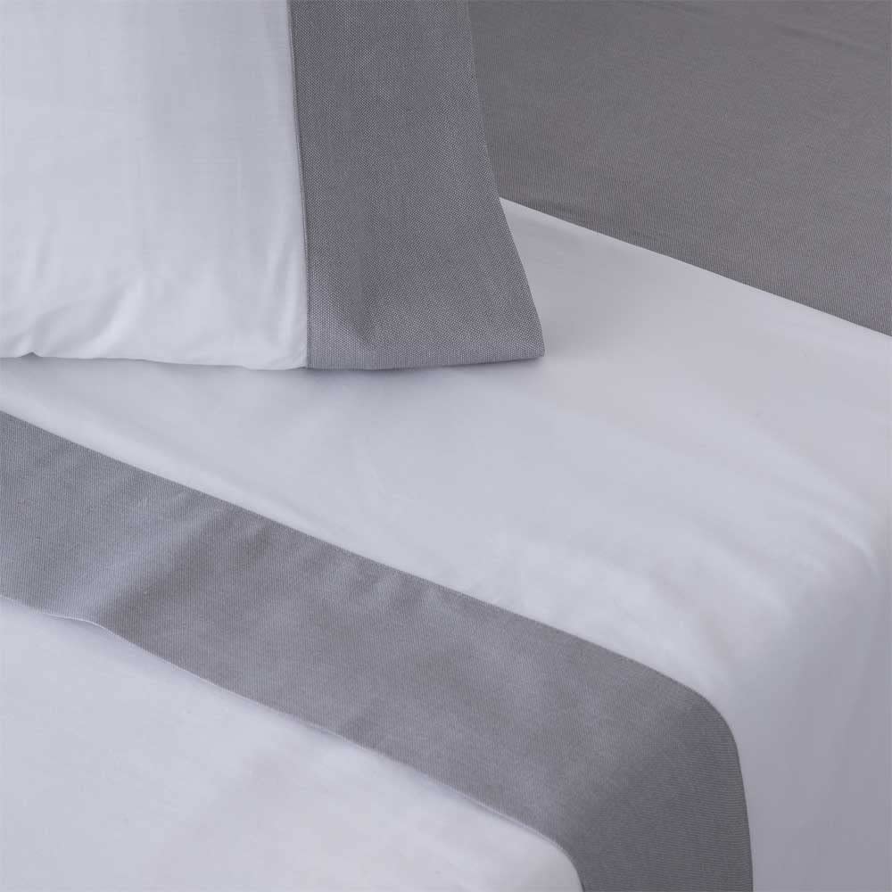 Lenzuola Cotone Biologico IZKI - Grigio, 90x190/200cm, Percalle 180 Fili - Foto 7