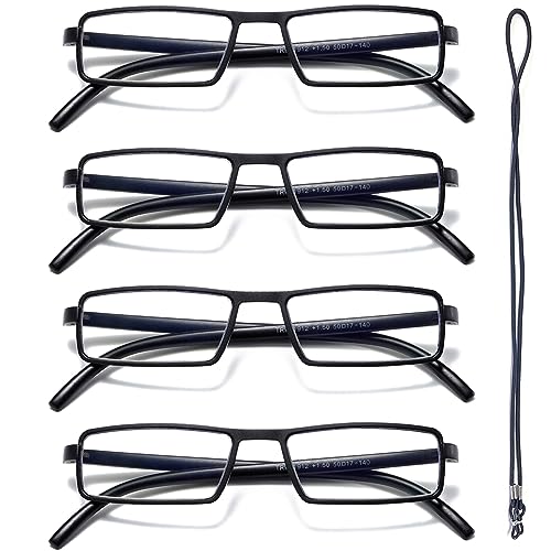 Hubeye 4 Paia Occhiali da Lettura TR90 per Uomo e
