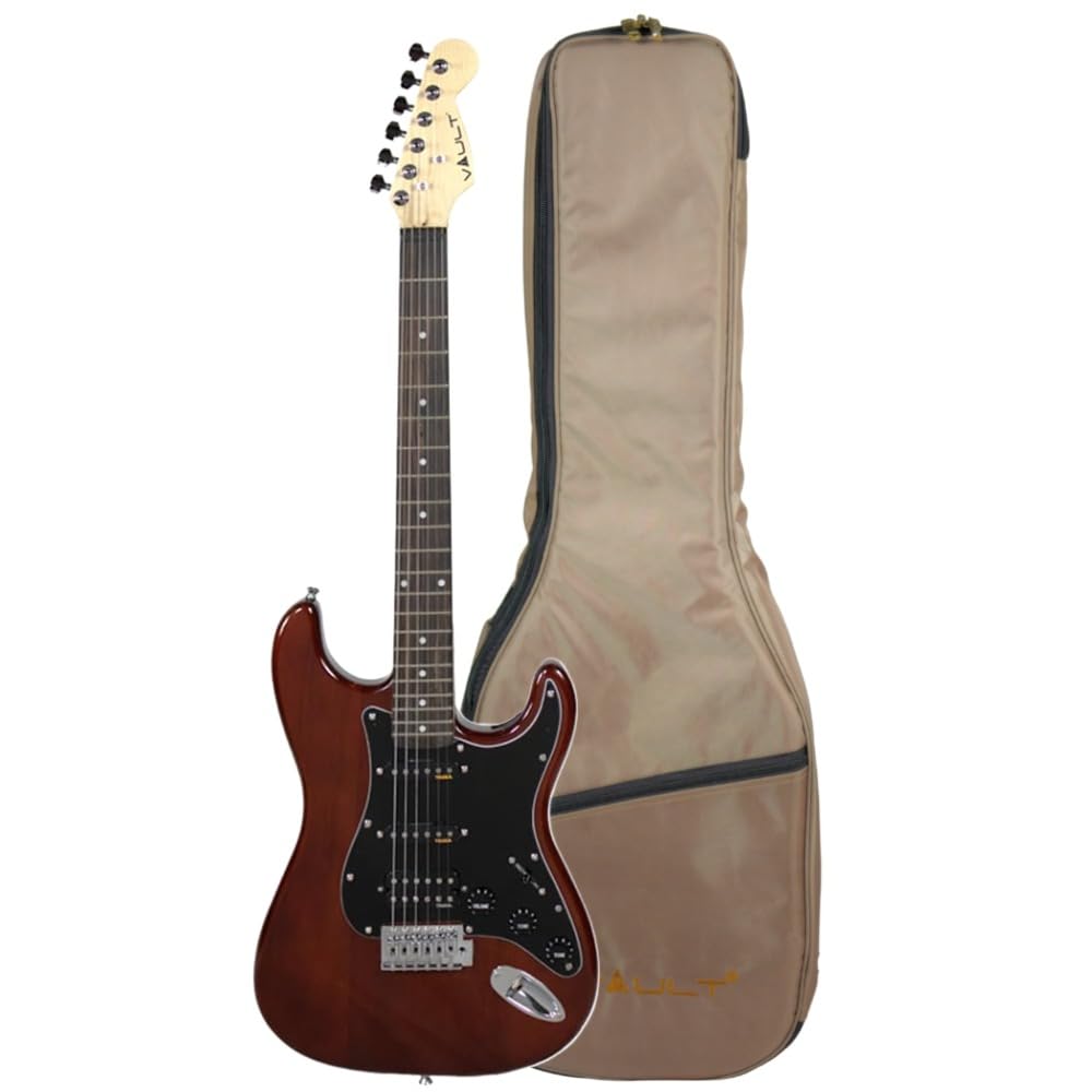 Performer Pro ST 6 String Electric Guitar with Gigbag - High Gloss Mahogany