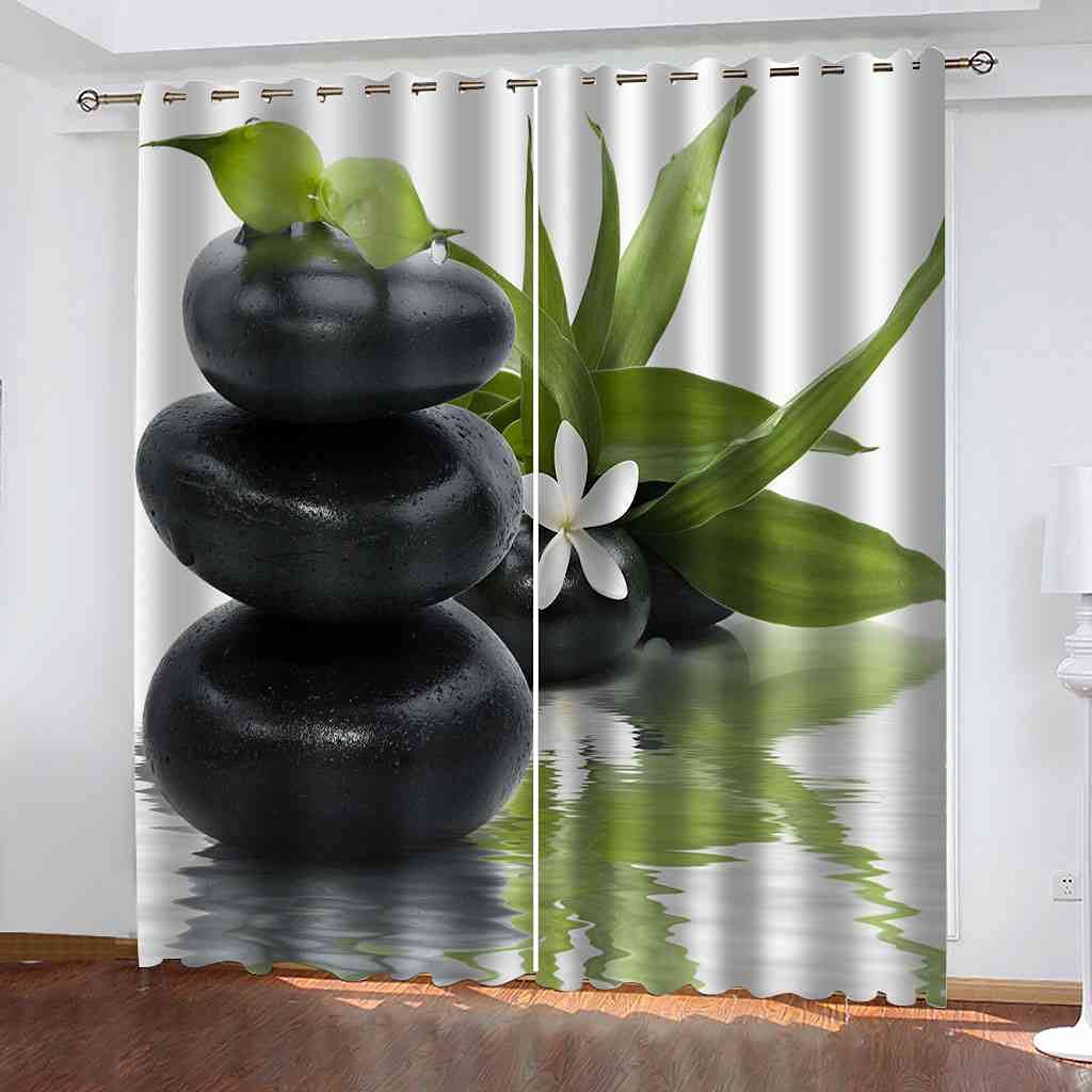 Rideau occultant 3D bambou pour chambre et salon moderne
