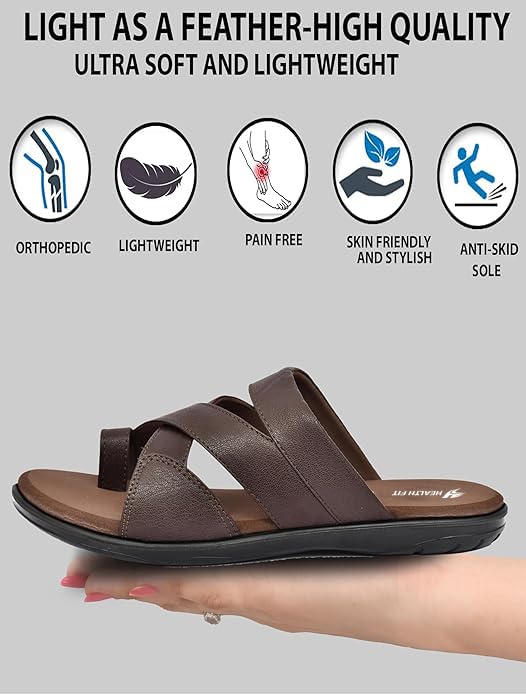 Image of HEALTH FIT Extra Soft Diabetic & Orthopedic Slippers /Doctor Chappal & Foortwear-Men