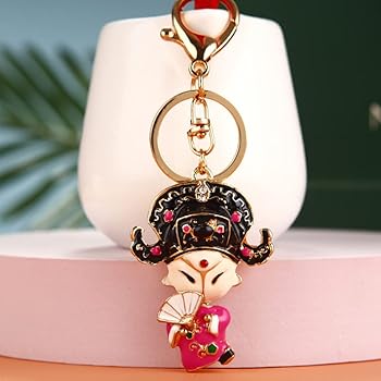 Bling Keychain Chinese Style Peking Opera Doll Keychain