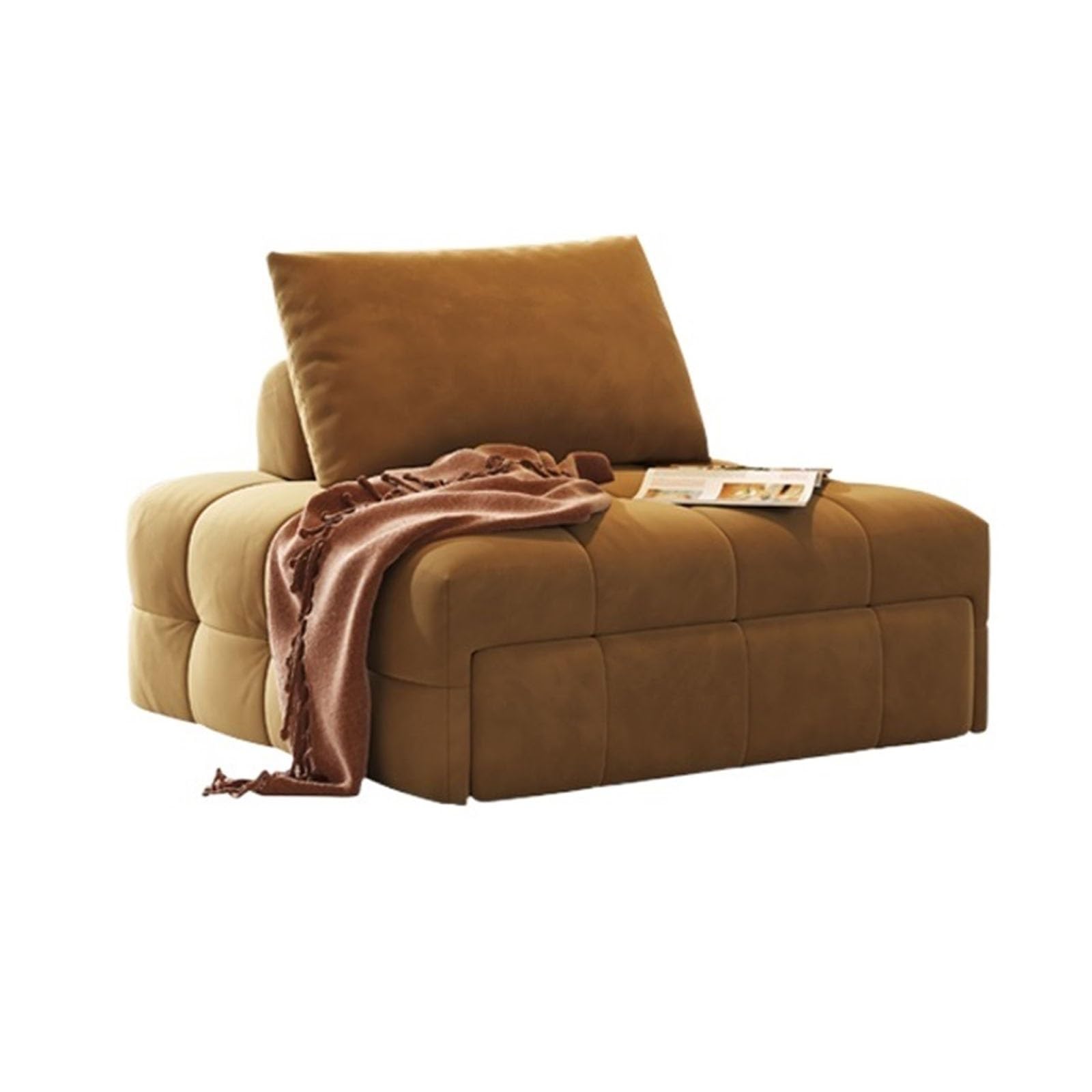 EBENCHICO Divano Letto Pieghevole Con Schienale – Pouf Trasformabile In Letto – Morbido In Pelliccia Sintetica Per Soggiorno E Piccoli Spazi – Design A Biscotto - 2