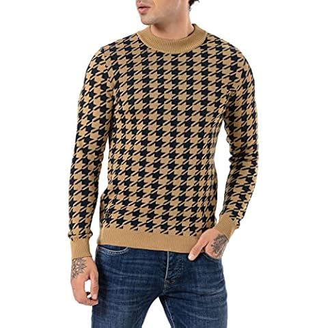 Redbridge Jersey de Punto Sudadera Pulóver con Cuello Redondo Marrón L Cover