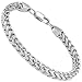 FIBO STEEL 6mm Curb Chain Mens Womens Bracelet Stainleel Steel Biker High Polished, 8.5"