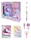 Diario Mágico de Unicornio para niñas baja de precio RED VELVET UNICORNS Diario de Unicornio con Bolígrafo, Stickers, Candado y Llave - Set de Escritura Mágica para Niñas...