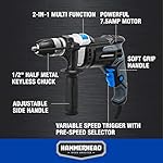 Hammerhead 7.5-Amp 1/2 Inch Variable Speed Hammer Drill with 6pcs Bit - HAHD075 - Image 3