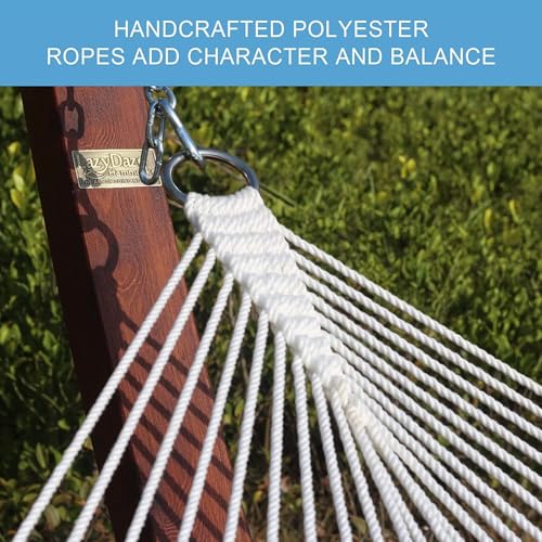Lazy Daze Hammocks 12 FT Double Quilted Fabric Hammock with Spreader Bars and Detachable Pillow, 2 Person Hammock, 450 LBS Weight Capacity, Burgundy