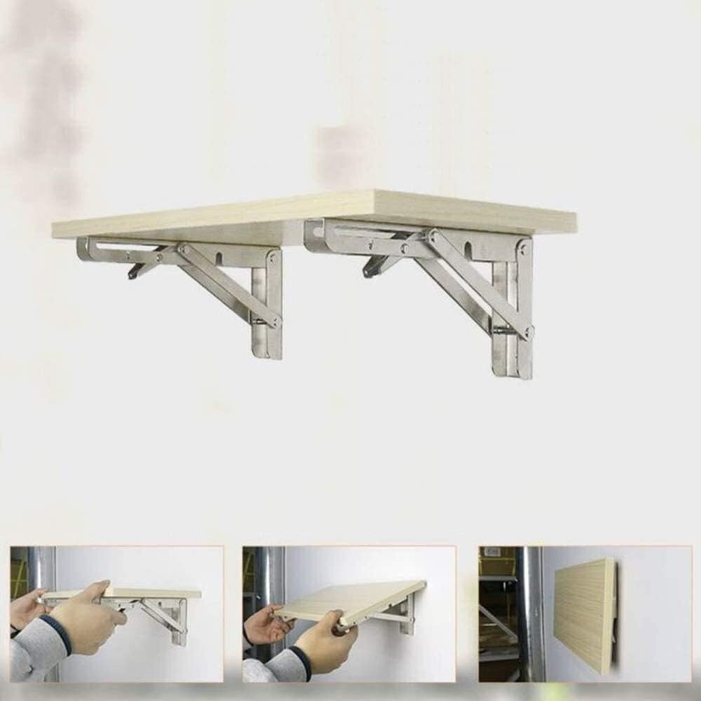 Floating Shelf Brackets Heavy Duty Metal 2pcs DIY Folding Shelf Brackets Stainless Steel Tripod Triangle Shelve Bracket, Wall Mounted Space Saving, Easy to Install (Size : 16inch(40cm))