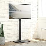 FITUEYES TV Stand with 20mm Wood Base for 32-70 Inch TV, Tall TV Floor Stand with 60° Swivel & 6 Height Adjustment, Cantilever TV Mount Stand Max VESA 600x400mm Holds 40kg - Image 7