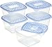 CURVER Lot de 5 Boîtes de Conservation Alimentaire Take away 1.1L - Pratique, Emboîtables, Empilables - Pour le réfrigérateur ou le placard - Transportable - 17,5x16x14,5 cm - Bleu