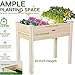 ZSYWODFO 34x18x30in Wooden Raised Garden Bed with Legs,Elevated Reinforced Planter Box with Bed Liner for Backyard/Patio/Gardener,150lb Capacity - Natural