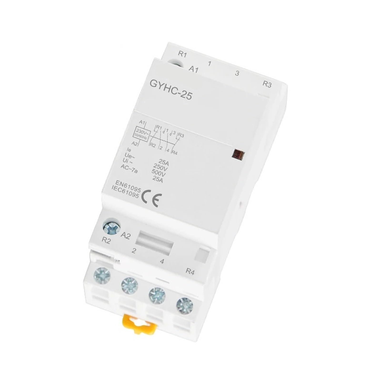 Modułowy stycznik AC do użytku domowego Typ szyny 4P 25A 220V/230V 50/60HZ 4NO lub 2NO2NC 3NO1NC 4NC