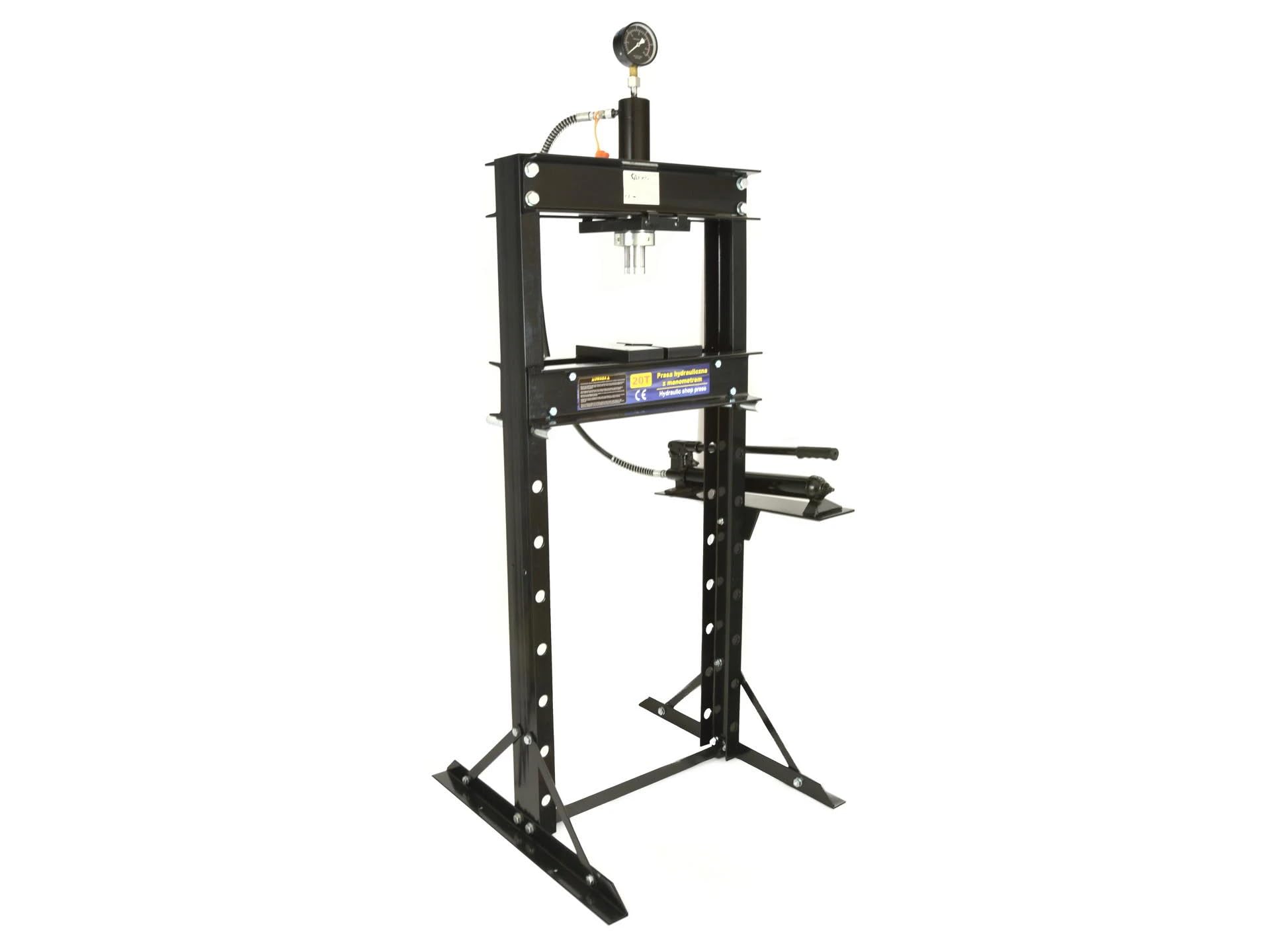 Geko G02087 - Prensa hidráulica con manómetro, 20 toneladas, color negro