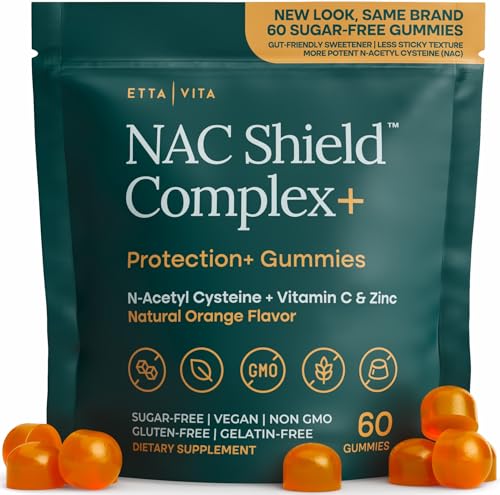 Sugar-Free NAC Gummies (Immune Support Complex) N-Acetyl Cysteine Vitamin C & Zinc - Supports Respiratory Health Liver Detox & Cleanse Kidney Function NAC Supplement for Kids and Adults - Vegan