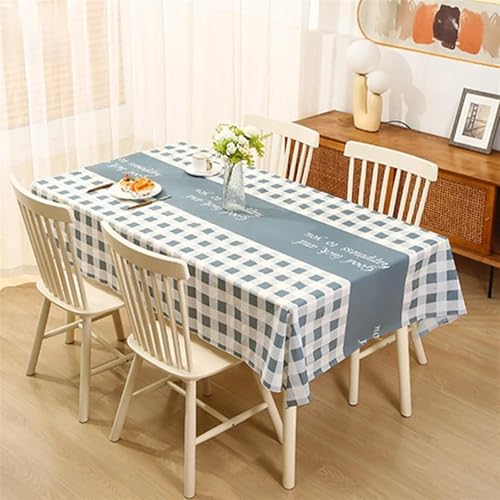 NAZARR Manteles de casa Mantel a Cuadros for decoración y Accesorios de Mesa, Cubierta de Mesa Antideslizante Impermeable, decoración navideña for Fiesta de Boda(B Blue,137x137cm)