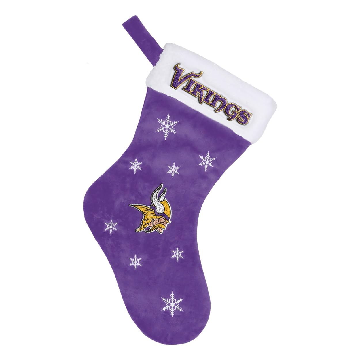 Chaussette Vikings du Minnesota FOCO brodée pour décoration de Noël