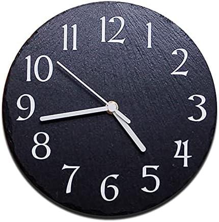 Round Slate Clock"Modern" Design, 24cm Diameter