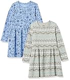 combinar vestido gris azulado Producto oficial de Disney Spotted Zebra Disney Star Wars Marvel Frozen Princess Knit Long-Sleeve Play Dresses Vestido, Gris/Azul, Dibujos, 3 años, Pack de 2