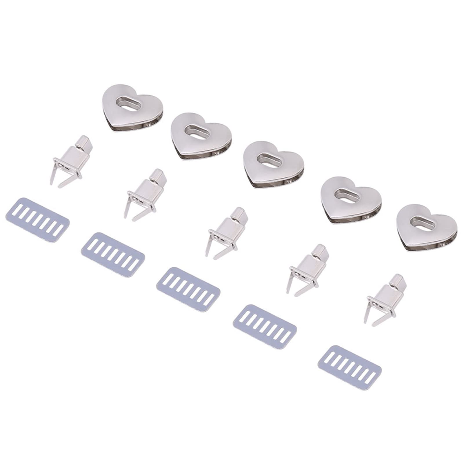 5 Sets of Heart Shaped Twist Locks,Metal Clasp Turn Lock Closure Clasp Lock for Hardware Handbag Accessories 12 * 22mm(Silver)