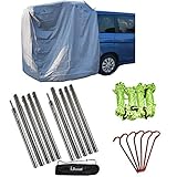 iBeamed リアゲートタープ 更衣室 リビング タープ 日除けに かぶせ型 (遮光メタルグレー(セット), 140)