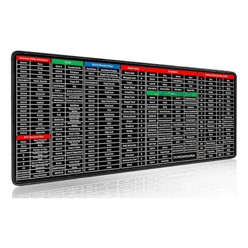 Image of Anti-Slip Keyboard Pad with Office Shortcut Keys | XL Extended Mouse Pad Desk Mat 80x30 cm | Excel Cheat Sheet Keyboard Mat | Rubber Base Gaming & Office Desk Mat