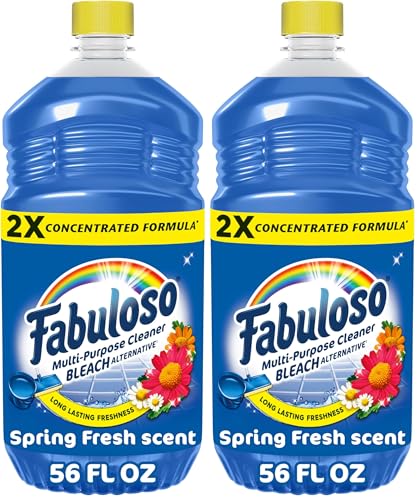 Image of Fabuloso Multi-Purpose Cleaner and Floor Cleaner, 2X Concentrated Formula, Long-Lasting Freshness, Spring Fresh Scent, 56 oz (Pack of 2)