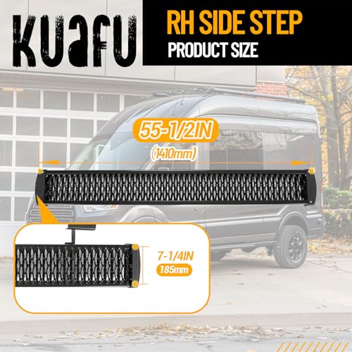Estribo derecho KUAFU acero para Ford Transit 2015+ negro miniatura 4