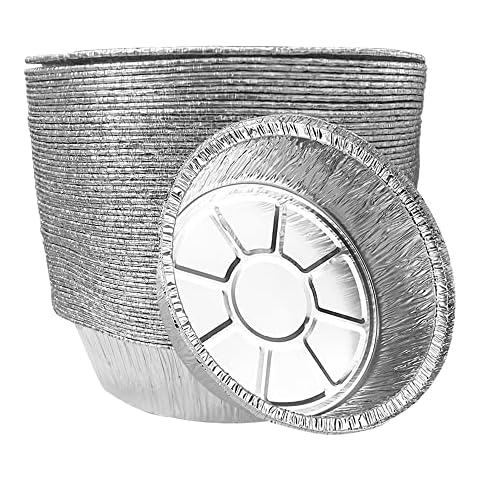 Non-Stick Round Disposable Air Fryer Aluminum Foil Liners 50PCS, Oil-Proof Aluminum Foil Tin Box Also for Steamer Basket Instant Pot Oven & Grill (8 Inch) Cover