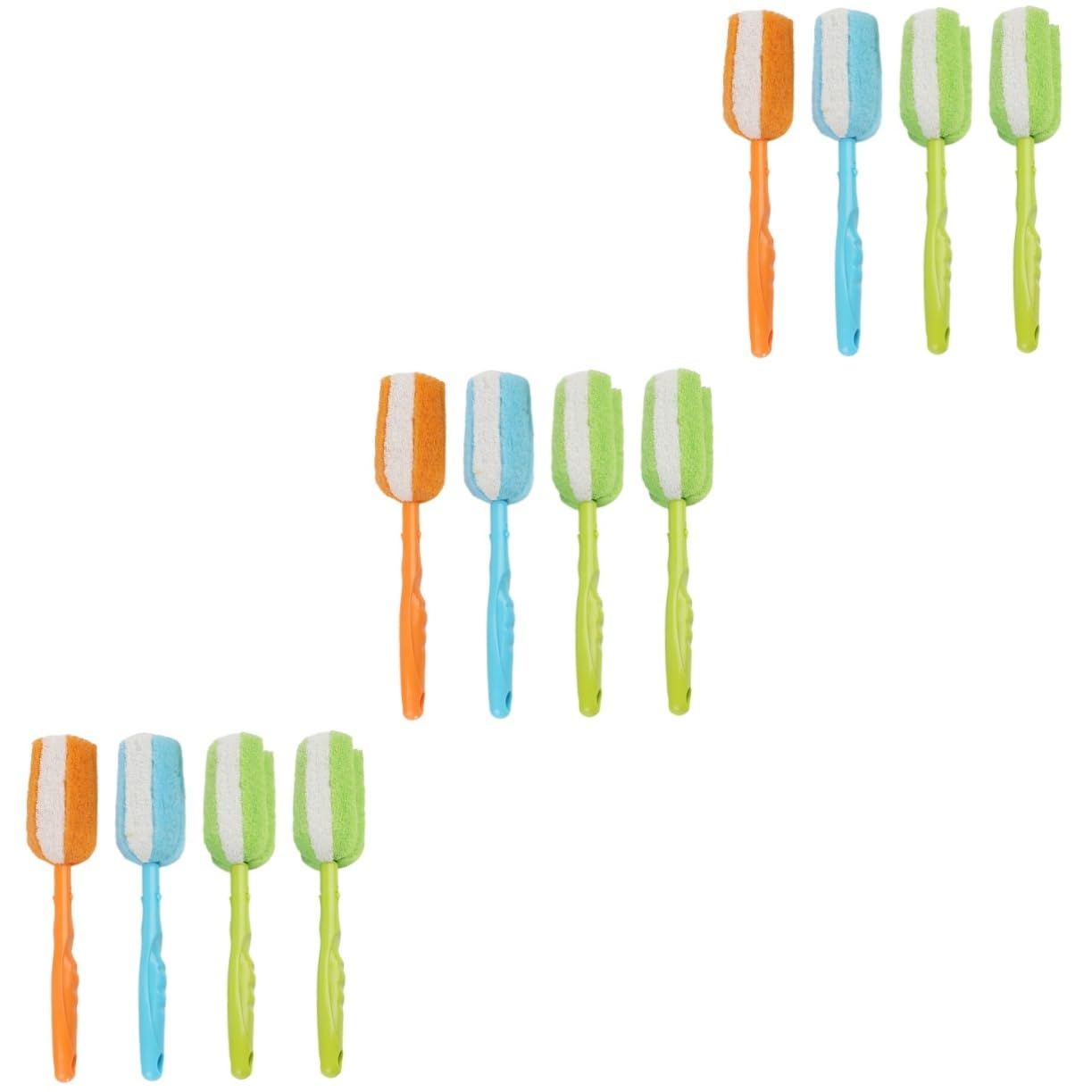 BESTYASH 3 Set Spazzole Per Bottiglie Per Bottiglie Profonda Design Per Vino E Latte Pratico Per Cucina Colore Casuale 4 Pezzi*3