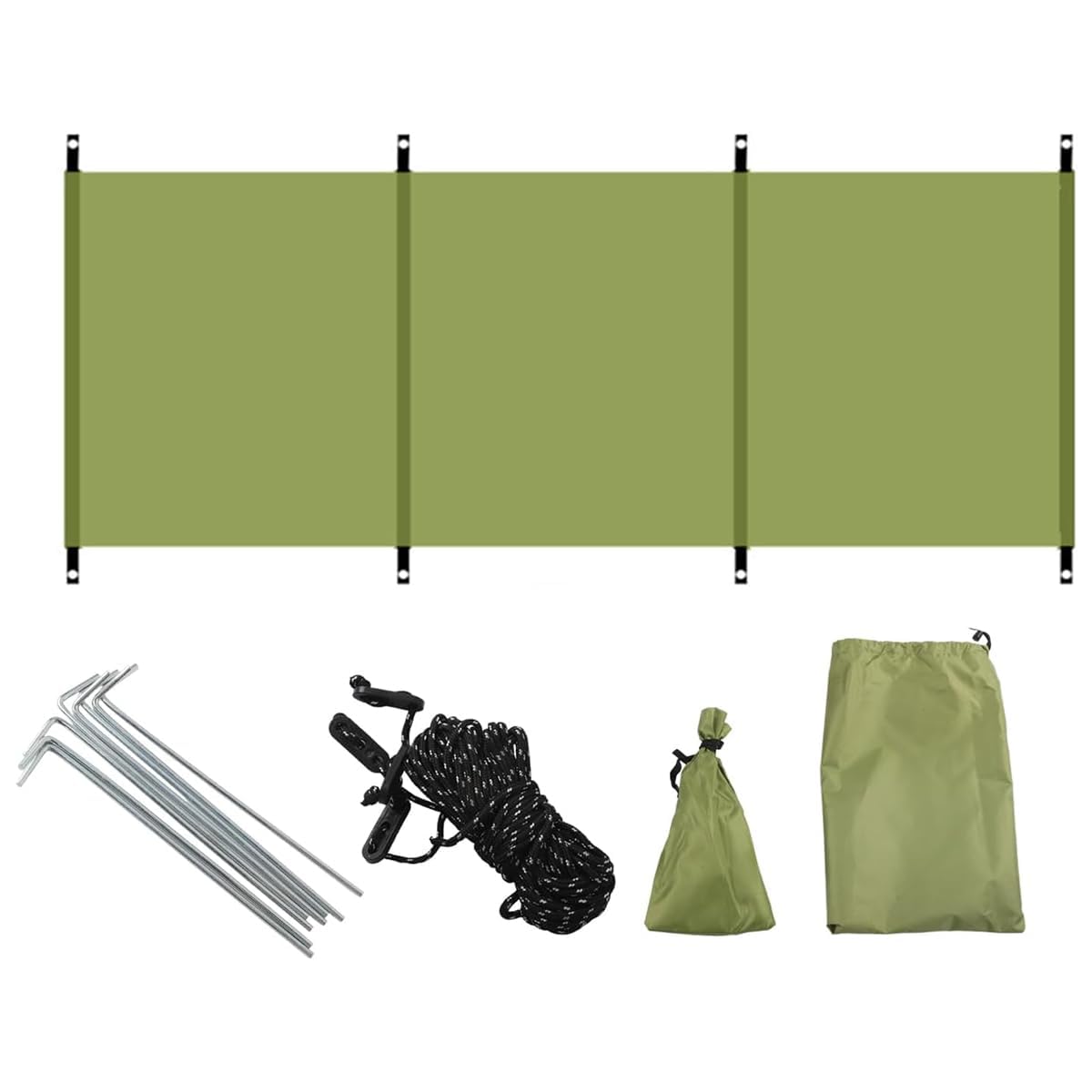 Windbreakers Camping, Windscreen for Camping, BBQ, and Outdoor Activitivities Protects Against Wind and Sand (Green)
