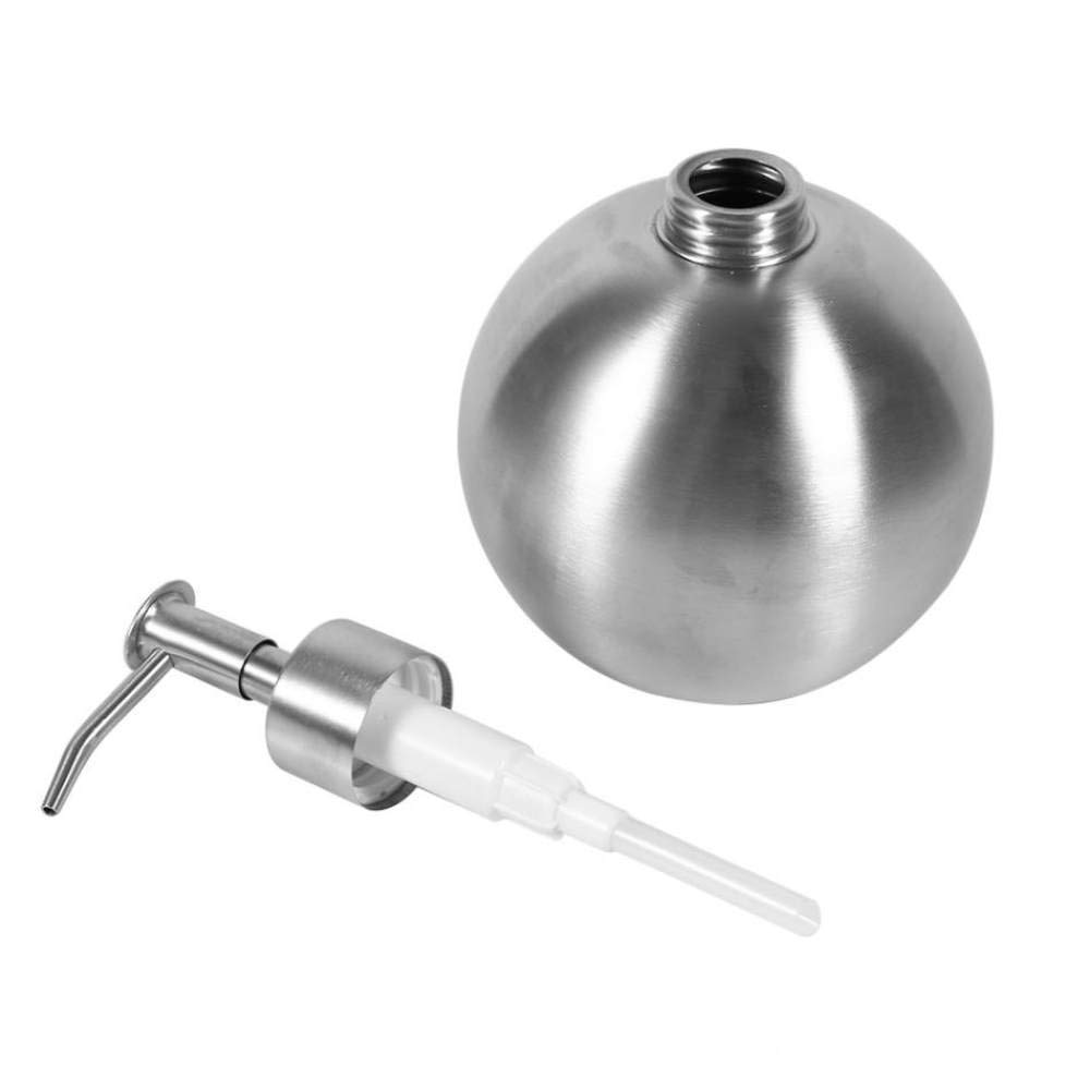 Distributeur de Savon Liquide pour Les Mains 500 ML Protable, Bouteille de Distributeur de Pompe à Liquide en Forme de Boule en Acier Inoxydable 304
