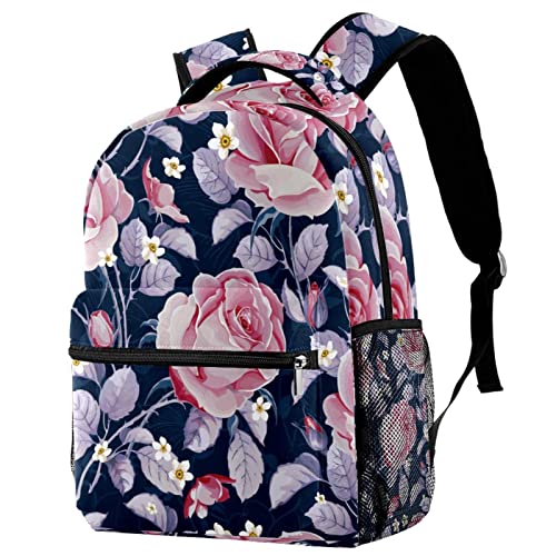 Sac à dos fleurs roses aquarelles pour le campus et les sorties outdoor